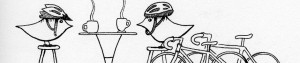 birds Two trendy birds sharing coffee