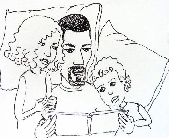 Reading to Ruthie and Bethany before nap time.