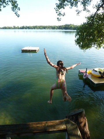 Claire jumping