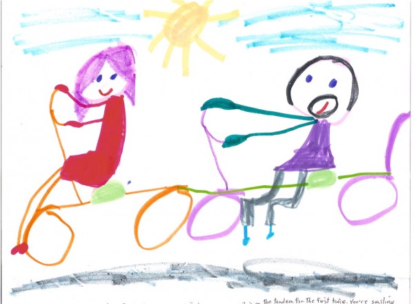 Drawing by Ruthie of ruth dad tandem