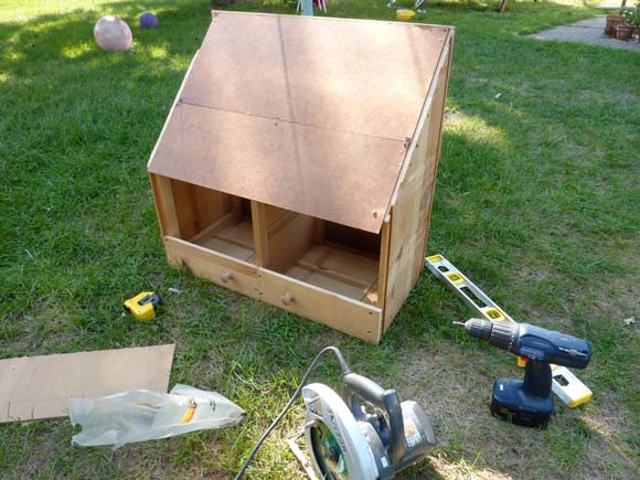 Nest boxes made from a chest of drawers