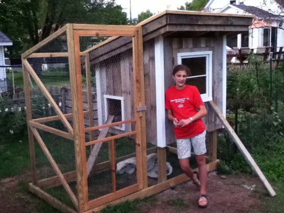 Helen by chicken coop